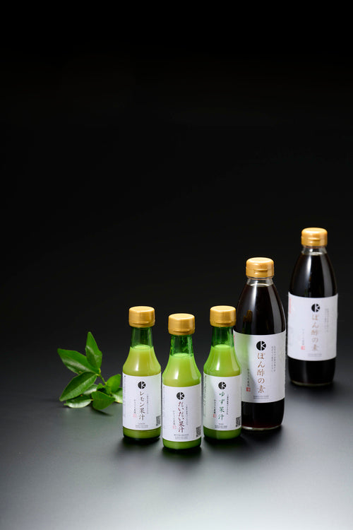 自分好みで作る 柑橘ぽん酢　果汁50ml×3本 ポン酢360ml×2本／　株式会社かきうち農園