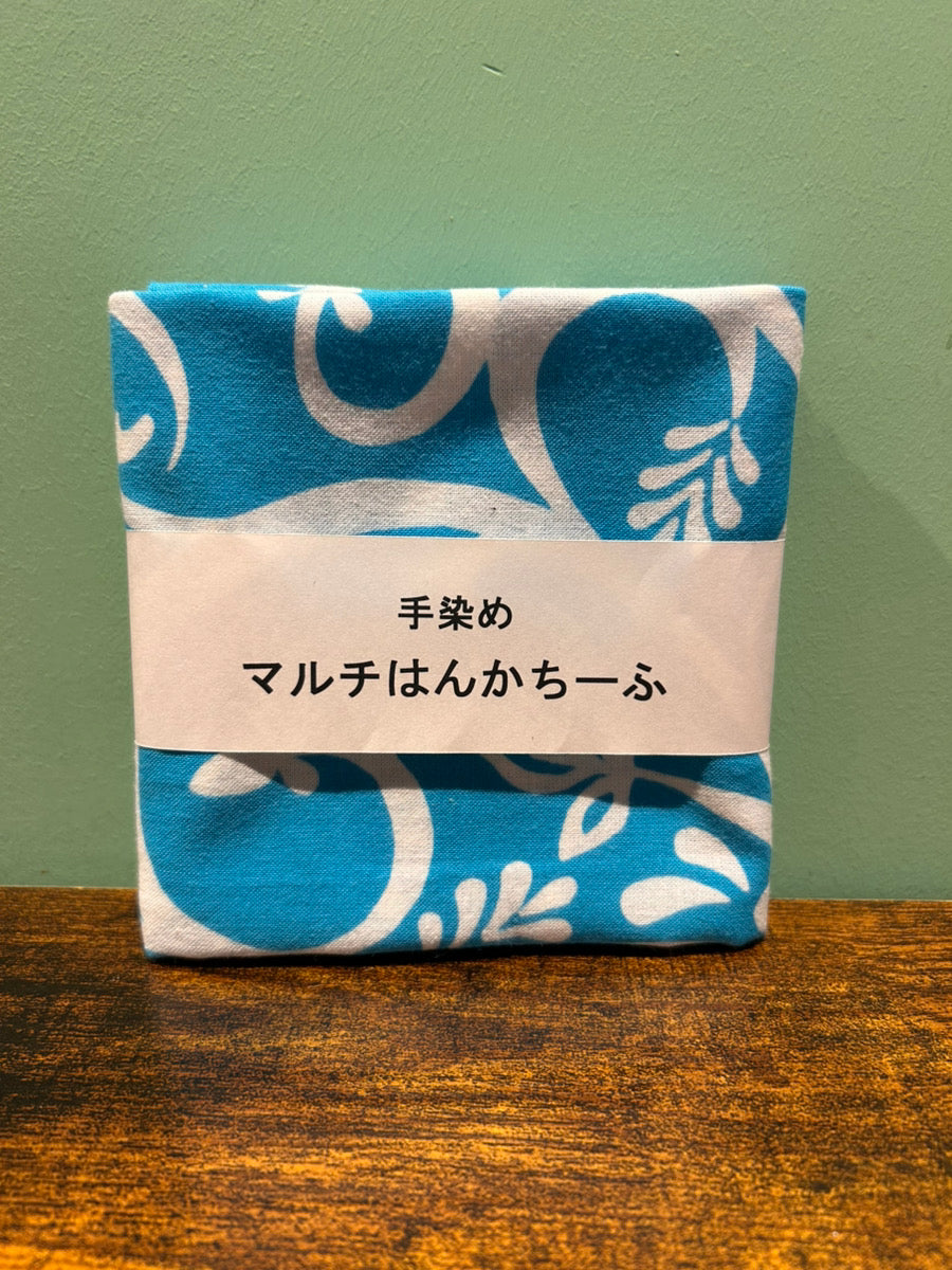 手染め　マルチはんかちーふ　ブルー／有限会社B.I.通商